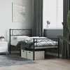 Image de vidaXL Cadre de lit métal sans matelas avec pied de lit noir 107x203cm
