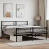 Image de vidaXL Cadre de lit métal sans matelas avec pied de lit noir 140x200cm