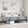 Image de vidaXL Cadre de lit métal sans matelas avec pied de lit noir 180x200cm
