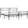 Image de vidaXL Cadre de lit métal avec tête de lit/pied de lit noir 183x213 cm, lit double, meuble de chambre à coucher, lit d'invité, lit