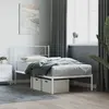 Image de vidaXL Cadre de lit métal sans matelas et tête de lit blanc 100x190 cm
