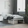 Image de vidaXL Cadre de lit métal sans matelas et tête de lit blanc 100x200 cm