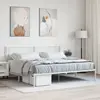 Image de vidaXL Cadre de lit métal sans matelas et tête de lit blanc 183x213 cm