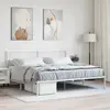 Image de vidaXL Cadre de lit métal sans matelas et tête de lit blanc 193x203 cm
