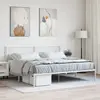 Image de vidaXL Cadre de lit métal sans matelas et tête de lit blanc 200x200 cm