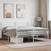 Image de vidaXL Cadre de lit métal sans matelas et pied de lit blanc 120x200 cm