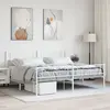 Image de vidaXL Cadre de lit métal sans matelas et pied de lit blanc 183x213 cm
