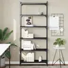 Image de vidaXL Bibliothèque 6 niveaux noir 80x30x188 cm bois d'ingénierie