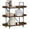 Image de vidaXL Bibliothèque à 3 niveaux chêne marron 100x33x108,5 cm
