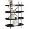 Image de vidaXL Bibliothèque à 4 niveaux noir 100x33x145,5 cm bois d'ingénierie