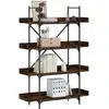 Image de vidaXL Bibliothèque à 4 niveaux chêne fumé 100x33x145,5 cm