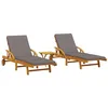 Image de vidaXL Chaises longues lot de 2 avec table bois massif d'acacia