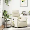Image de vidaXL Fauteuil inclinable de massage Crème Similicuir