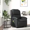 Image de vidaXL Fauteuil de massage inclinable noir cuir véritable
