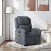 Image de vidaXL Fauteuil de massage inclinable gris foncé velours