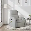 Image de vidaXL Fauteuil inclinable de massage gris clair tissu microfibre