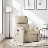 Image de vidaXL Fauteuil inclinable de massage crème tissu microfibre