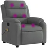Image de vidaXL Fauteuil de Massage Inclinable, Chaise de Relaxation avec Repose-pieds, Siège avec Dossier et Accoudoirs Salon, Moderne, Gris Foncé Tissu