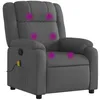 Image de vidaXL Fauteuil de Massage Inclinable, Chaise avec Repose-pieds, Siège avec Dossier et Accoudoirs Salle de Séjour, Moderne, Gris Foncé Tissu