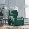 Image de vidaXL Fauteuil de massage inclinable Vert foncé Tissu