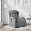 Image de vidaXL Fauteuil de massage inclinable Gris clair Tissu