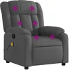 Image de vidaXL Fauteuil de Massage Inclinable, Chaise avec Repose-pieds, Siège avec Dossier et Accoudoirs Salle de Séjour, Moderne, Gris Foncé Tissu