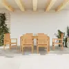 Image de vidaXL Ensemble à manger de jardin 7 pcs Bois de teck solide