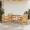 Image de vidaXL Ensemble à manger de jardin 5pcs Bois de teck massif