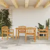 Image de vidaXL Ensemble à manger de jardin 5pcs Bois de teck massif