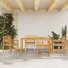 Image de vidaXL Ensemble à manger de jardin 5pcs Bois de teck massif