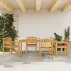 Image de vidaXL Ensemble à manger de jardin 5pcs Bois de teck massif
