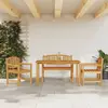 Image de vidaXL Ensemble à manger de jardin 4 pcs Bois de teck massif