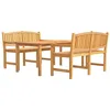 Image de vidaXL Ensemble à manger de jardin 3 pcs Bois de teck massif