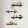 Image de vidaXL Étagères murales 4 pcs chêne fumé 40x10x1,5cm bois d'ingénierie