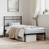 Image de vidaXL Cadre de lit métal sans matelas avec tête de lit noir 90x190 cm