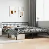 Image de vidaXL Cadre de lit métal sans matelas avec tête de lit noir 193x203cm