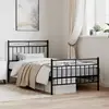 Image de vidaXL Cadre de lit métal sans matelas avec pied de lit noir 100x190cm