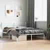 Image de vidaXL Cadre de lit métal sans matelas et tête de lit blanc 150x200 cm