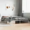 Image de vidaXL Cadre de lit métal sans matelas et tête de lit blanc 193x203 cm