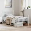 Image de vidaXL Cadre de lit métal sans matelas avec pied de lit blanc 90x200cm