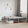 Image de vidaXL Cadre de lit métal sans matelas et pied de lit blanc 193x203 cm