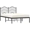 Image de vidaXL Cadre de lit métal sans matelas avec tête de lit noir 120x190cm