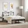 Image de vidaXL Cadre de lit métal sans matelas avec tête de lit noir 120x190cm