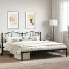 Image de vidaXL Cadre de lit métal sans matelas avec tête de lit noir 193x203cm