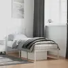 Image de vidaXL Cadre de lit métal sans matelas avec tête de lit blanc 75x190cm
