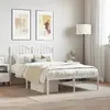 Image de vidaXL Cadre de lit métal sans matelas et tête de lit blanc 120x190 cm