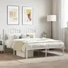 Image de vidaXL Cadre de lit métal sans matelas et tête de lit blanc 135x190 cm