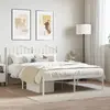 Image de vidaXL Cadre de lit métal sans matelas et tête de lit blanc 150x200 cm