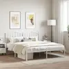 Image de vidaXL Cadre de lit métal sans matelas et tête de lit blanc 183x213 cm
