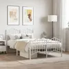 Image de vidaXL Cadre de lit métal sans matelas et pied de lit blanc 120x190 cm